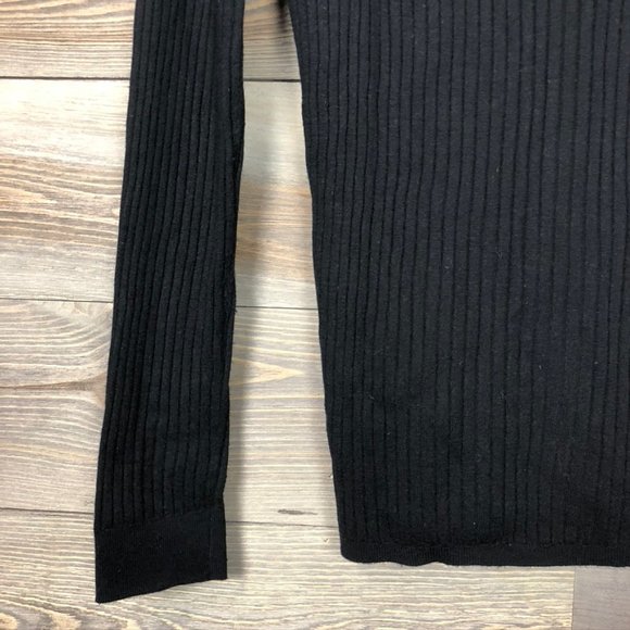 Vince Skinny Rib Knit Black Cardigan - Picture 6 of 8